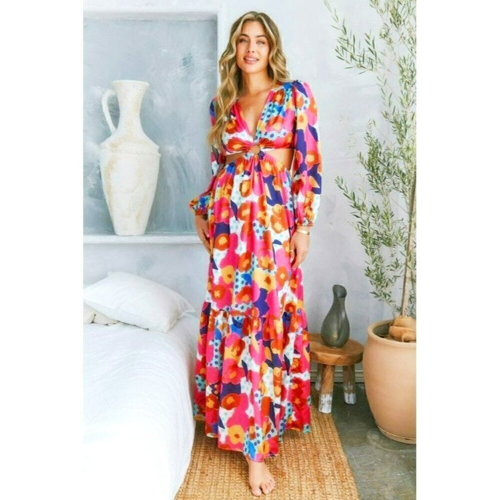 St. Tropez Floral Vacation Maxi Dress - Picture 2 of 9